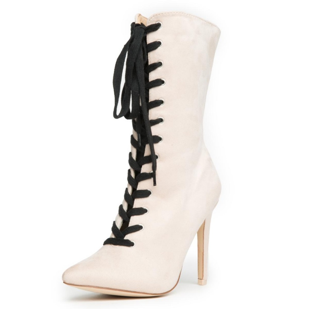 Cape Robbin Mid-calf lace up boot heels